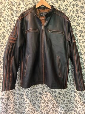 Vintage Wilson Leather Racer Coat XLT